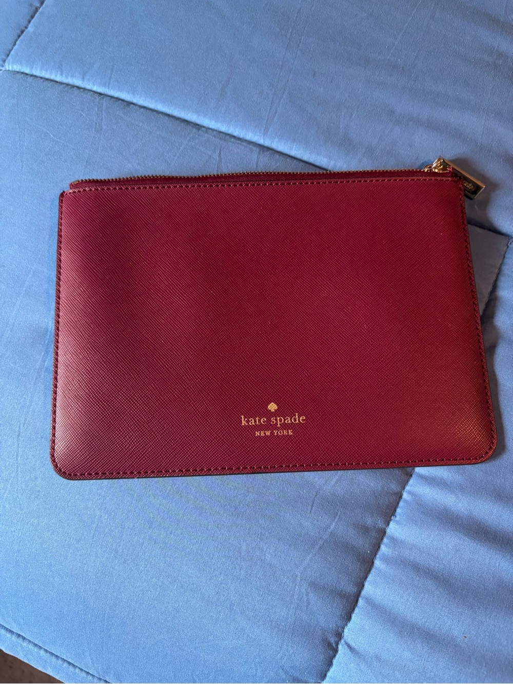 kate spade Burgundy Saffiano Leather  Pouch
